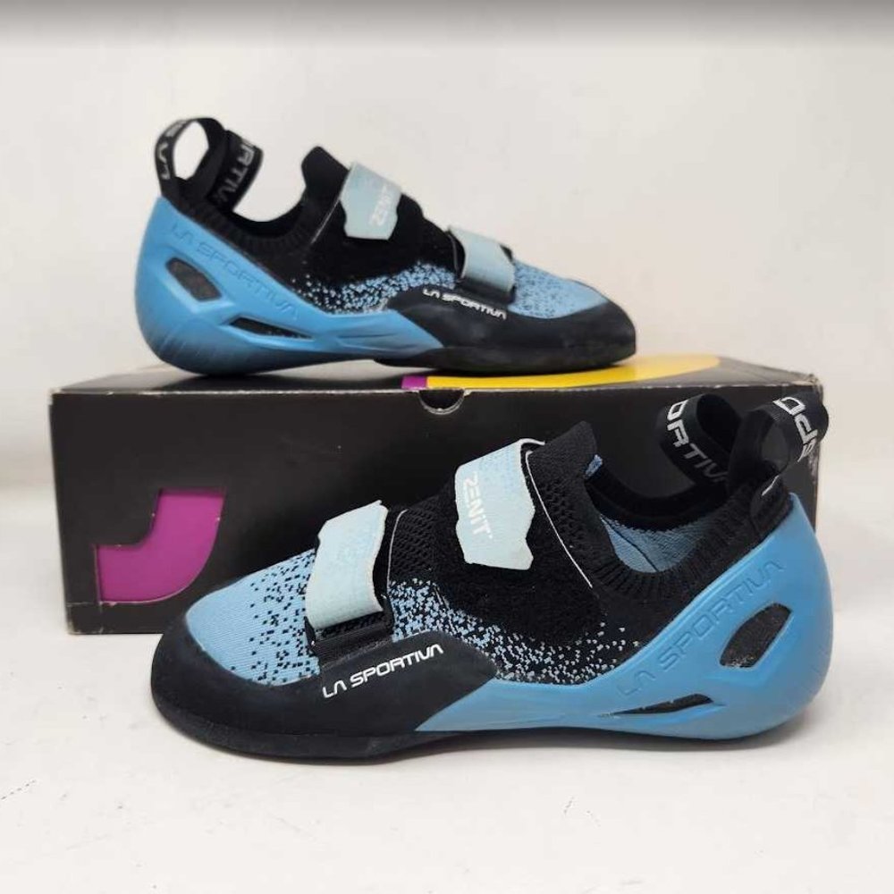 EU 40.5 (USA women's 9) La Sportiva Zenit beginner climbing shoes Pacific Blue